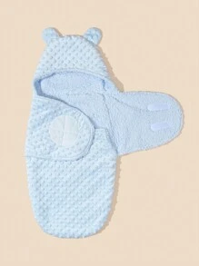 1 chiếc chăn quấn vải nỉ hai lớp cho bé vào mùa thu và - Màu xanh lam - Xem 3