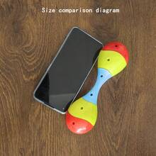 1支隨機顏色的雙頭沙槌,適用於嬰兒視覺追蹤、抓握訓練、奧夫打擊樂器、沙槌、幼兒教育拼玩具 - 紅色 - 查看 7