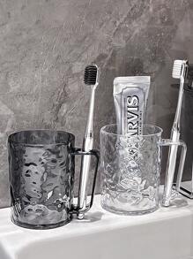 1個精美冰川圖案情侶牙刷杯、漱口杯、浴室杯 - 無色 - 查看 1