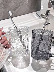 1個精美冰川圖案情侶牙刷杯、漱口杯、浴室杯 - 無色 - 查看 2
