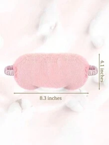 1 pieza Mascarilla de tela ojo minimalista rosado felpa transpirable de dormir para - Rosa - Ver 2