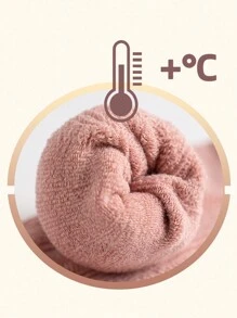 5双/套 女士加厚抓绒袜，粉色，适合冬季、春季、秋季保暖舒适