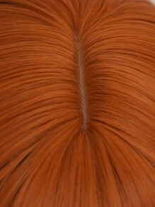 華麗的人造纖維耐熱假髮女士長波浪卷髮26吋橙色自然波浪瀏海假髮,日常派對使用cosplay萬聖節時尚假髮