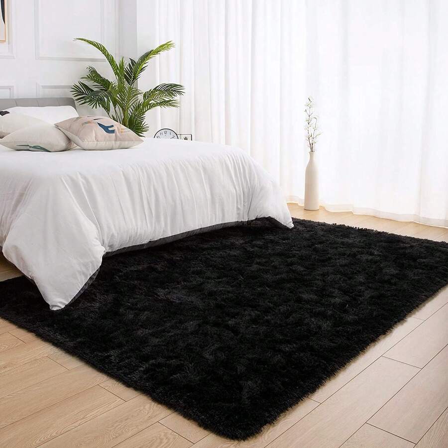Decorative Rug 120 X 160 Cm Living Room And Bedroom - 黑色 - 查看 1