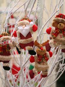 1入組聖誕精靈掛飾,聖誕老人雪人麋鹿聖誕樹掛飾,節日氛圍裝飾