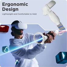 hellodigi Handle Attachments Accessories For Quest 2/Quest/Rift S Controllers Extensions VR Gorilla Tag Long Arms Grips For Meta Quest 2 Beat Saber Golf Club Baseball, Handle Attachments Accessories Enhance VR Game Experience - Grey - View 3