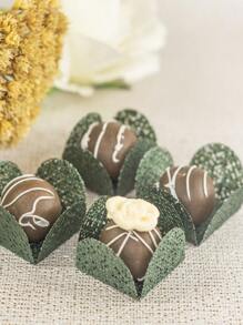 40 Forminhas Caixeta De Tela Escocia , Forminhas Doces Finos, Casamento, Festas, Caixeta Doces - Verde Floresta Perolado - Visão 1