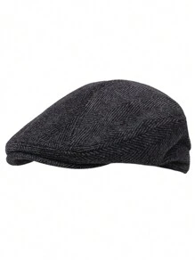 1pc Men's Winter Warm Baseball Cap - Black - View 1