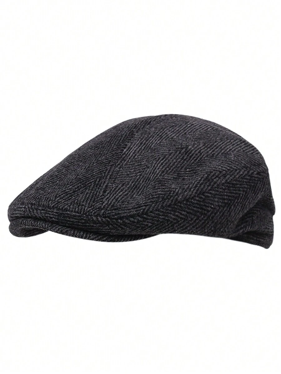 1pc Men's Winter Warm Baseball Cap - Black - View 1
