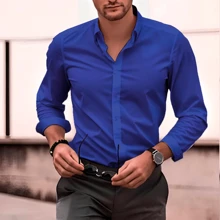 Men Shirts - 寶藍色 - 查看 1