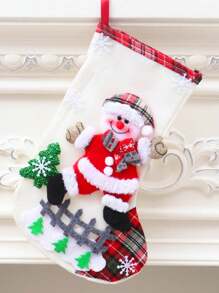 1 Pieza Calcetín Navideño 3d Con Cerca - Multicolor - Ver 1