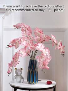 1支人工蘭花分支-戶外門廊diy花束和花瓶裝飾品,適用於家居客廳、電視機櫥、壁爐周圍 - 粉色 - 查看 7