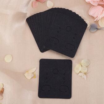 50 張帶孔加厚紙板展示卡,3.8x4.8 厘米,適合手工耳環包裝、展示和銷售