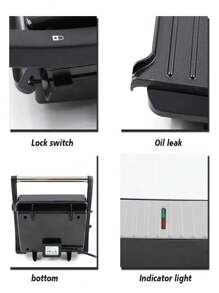 Smart Home Electric Griddle And Grill Machine, Convenient Steak And Meat Cooker - Black - View 6