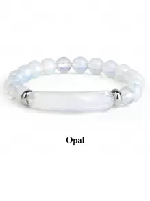 1pc Natural Stone Beaded Handmade Yoga Energy Healing Bracelet With Yellow Tiger Eye, Amethyst, Agate, Faux Pearl, Chakra Crystal, And Heart Shaped Charm Pendant, Handmade Jewelry - Multicolor - View 9