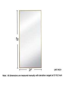 Christmas 71"X30" Full Length Mirror, Floor Length Mirror, Wall Mirror Full Body, Oversized Floor Mirror With Aluminum Alloy Frame For Hanging Or Leaning Against Wall, Full Body Mirror For Bedroom, Living Room, Cloakroom - Black, Best Gifts Mirror Wall Wall Decor Room Decor Mirror For Room Home Decor Bathroom Decor Living Room Decor Home Decor Gift For New Year - Gold - View 7