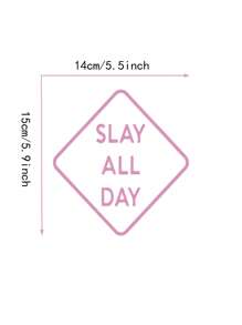 RandySticker Slay All Day Sticker Waterproof Vinyl Sticker Window Car Bumper Decal | Motivational Quote | Gift - Pink - View 4