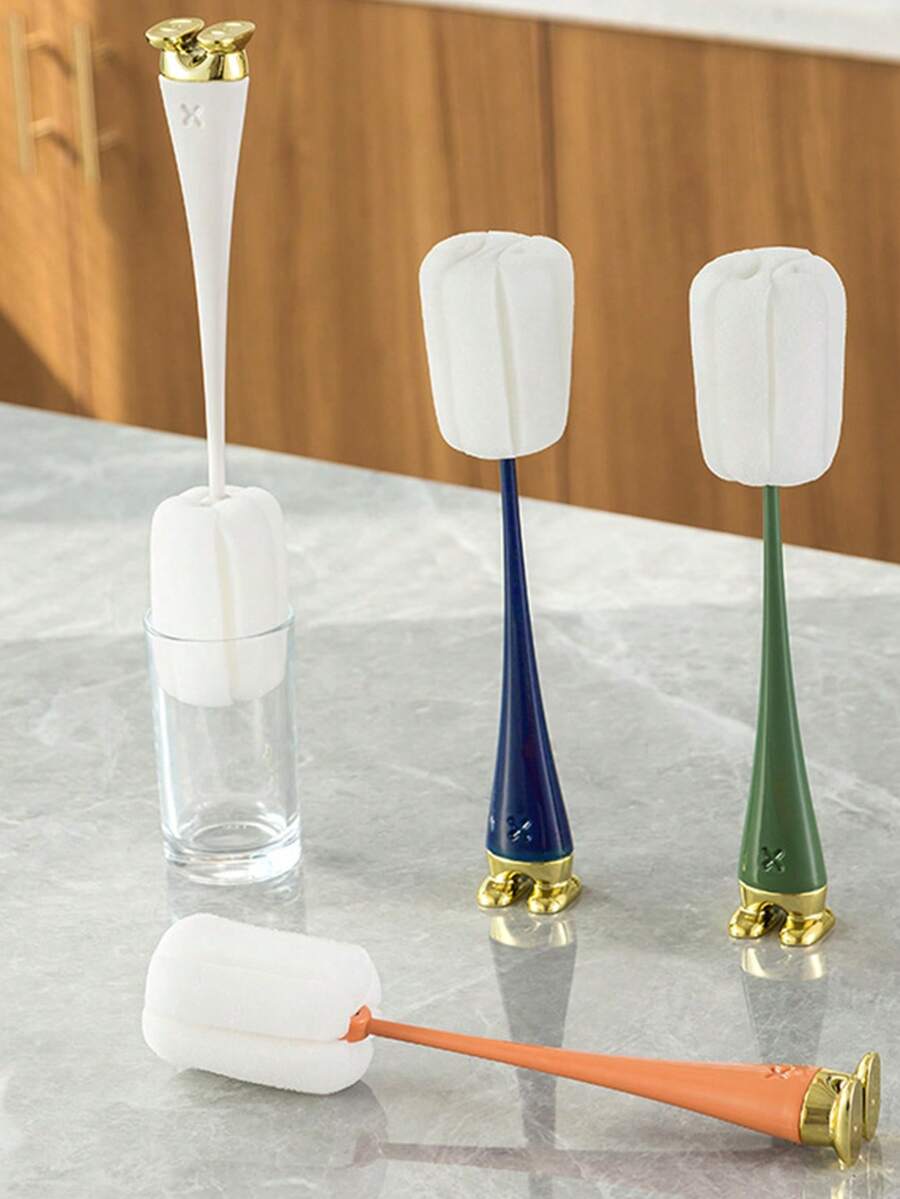 1只長柄清潔刷,適用於杯子,玻璃,瓶子,廚房海綿刷,家居清潔