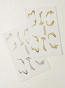 2 pcs Gold/Silver Eyeliner Stickers 3D Jelly Face Stickers For Makeup - Multicolor - View 4
