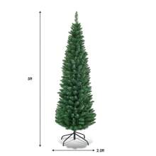 Lifezeal 5'/6'/7'/8' /9' PVC Artificial Pencil Christmas Tree Slim Green Christmas Decorations Home Christmas Gifts Christmas Decor - Green - View 7
