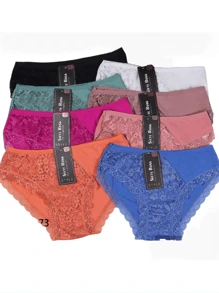 Paquete de 12 Piezas Braga Bikini Con Encaje Para Dama , Calzón de Encaje ( Se Envía en Colores Surtidos y Tallas Surtidas, Se Envía en Diseño al Azar y de Acuerdo a Disponibilidad ) - Multicolor - Ver 8