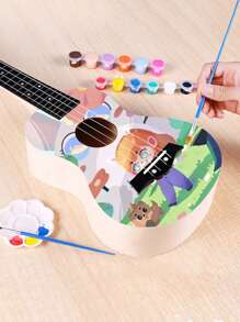 1set Hand Painted Ukulele Diy Creative Handmade Material Package Wooden Graffiti Guitar Instrument - Beige - View 2