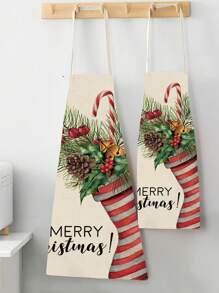 1 Miếng Giáng sinh vui vẻ Chủ đề Lanh Tạp dề - Hoa hồng vàng - Xem 2