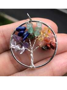 5pcs/set Creative Tree Detail Round DIY Pendant For Women For DIY Jewelry Making - Multicolor - View 2
