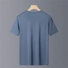 男士透氣快干圓領跑步t恤戶外運動真空短袖 - 霧霾藍 - 查看 3