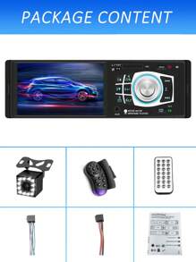 4 Inch 1 Din HD Screen Car MP5 Multimedia Player, Universal auto Stereo Radio FM USB TFT AUX With car Rear view Reverse Camera - Black - View 7
