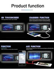 4 Inch 1 Din HD Screen Car MP5 Multimedia Player, Universal auto Stereo Radio FM USB TFT AUX With car Rear view Reverse Camera - Black - View 5