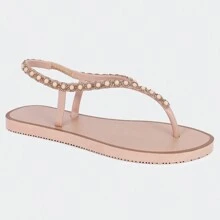Women Flat Sandals - Màu be - Xem 2