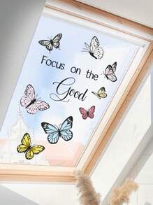 1入組1張語錄與彩色蝴蝶設計電靜貼紙,適用於窗戶和玻璃裝飾 - 彩色 - 查看 5