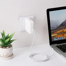L型頭60w 16.5v 3.65a 適用於蘋果電腦充電器,適用於macbook Air和pro筆記本電腦,快速充電,方形電源適配器,電纜長度為1.7米,美規插頭,兼容a1278,a1181,a1184,a1344,a1330,a1342 - 白色 - 查看 8
