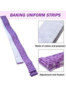 2pcs Absorbent Thick Bake Even Strip,  purple Cake Pan Dampen Strips for Baking Tray Protection Strap - Purple - View 3