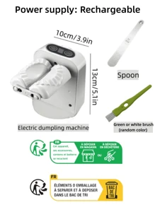 1pc Automatic Dumpling/Momo Maker With Adjustable Gears, Small Size, Rechargeable, Slouchy Kitchen Gadgets - White - View 12