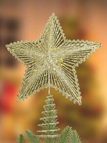 1個中空聖誕樹和星形裝飾 - 金色 - 查看 1