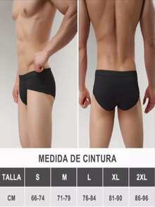 6 piezas Calzoncillos Triangulares De Color Puro Para Hombres,Calzoncillos Modal Para Hombres, Calzoncillos De Triángulo Transpirable Y Cómoda - XL - Ver 2
