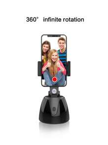 配備面部自動跟踪、智能云臺、360°旋轉、自動跟踪、手機支架、3秒停留自動攝影、360°追蹤功能、下載應用、手機連接、android充電口,適用於室內外直播、舞蹈、攝影、視頻、直播等功能,適用於android 8.1及以上iso10.0(黑色) - 黑色 - 查看 5