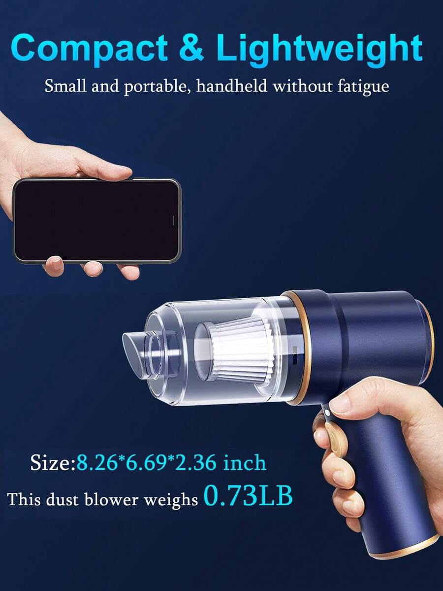 Cordless Handheld Car Vacuum Cleaner 8000Pa Suction Power, Dual Use