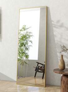 Christmas 71"X30" Full Length Mirror, Floor Length Mirror, Wall Mirror Full Body, Oversized Floor Mirror With Aluminum Alloy Frame For Hanging Or Leaning Against Wall, Full Body Mirror For Bedroom, Living Room, Cloakroom - Black, Best Gifts Mirror Wall Wall Decor Room Decor Mirror For Room Home Decor Bathroom Decor Living Room Decor Home Decor Gift For New Year - Gold - View 5