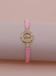 KEJIALAI Micro pavimenta intrecciato a mano braccialetto colorato in filo di smalto CZ braccialetto di gioielli in filo rosa con ritratto della Vergine Maria CZ