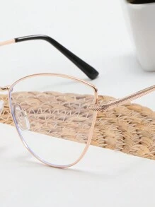 Ochelari de vedere Cat Eye din metal auriu pentru femei, rame optice cu balamale cu arc, design nou, ochelari de vedere cu prescripție medicală din aliaj de titan, stil european și american