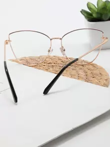 Ochelari de vedere Cat Eye din metal auriu pentru femei, rame optice cu balamale cu arc, design nou, ochelari de vedere cu prescripție medicală din aliaj de titan, stil european și american