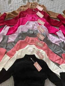 Blusa de Cuello de Cisne tela canele de importación  unitalla - Blanco - Ver 2