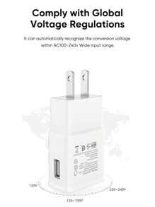 Usb Compatible With Samsung American Standard Charger + Samsung Data Cable - White - View 7