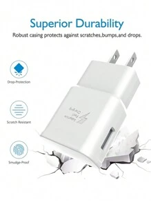 Usb Compatible With Samsung American Standard Charger + Samsung Data Cable - White - View 4