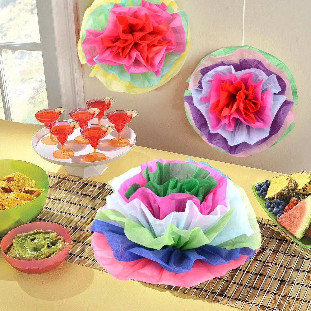 Inco Flower 12 Pieces inco De Mayo Decorations Fiesta Tissue Pom Paper Flowers ...