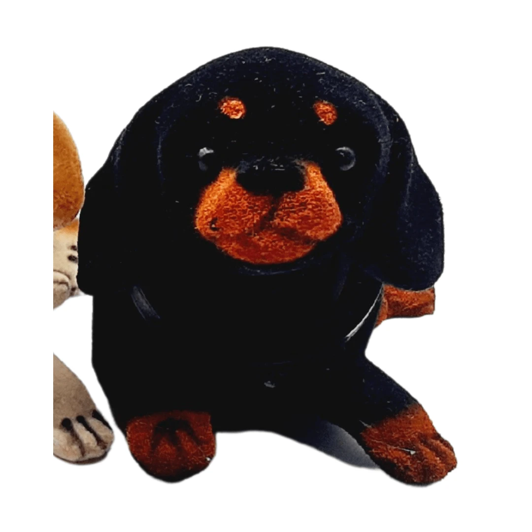 Cachorro Flocado Balança A Cabeça para Carro ou Estante - Preto - Visão 1