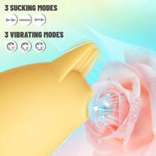 Vibrador de succión de clítoris Con tres modos de succión y tres modos de vibración, Un tipo diferente de placer, Ideal para mujeres y parejas para darle vida a las cosas, Resistente al agua, Recargable, Amarillo